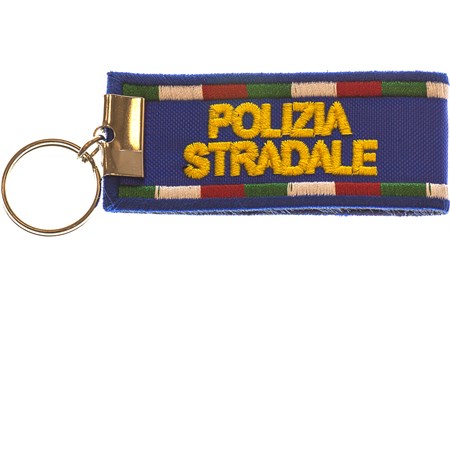 polizia stradale tricolore portachiavi