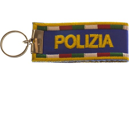 portachiavi polizia ricamato