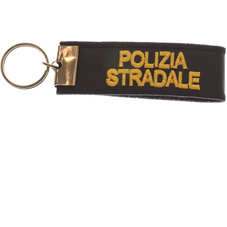 polizia stradale nero portachiavi