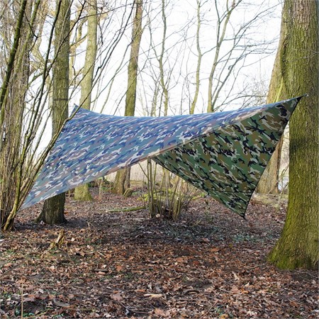 TF-2215 Tarp 3×3 m Rip-Stop – Telone con Custodia MOLLE Woodland
