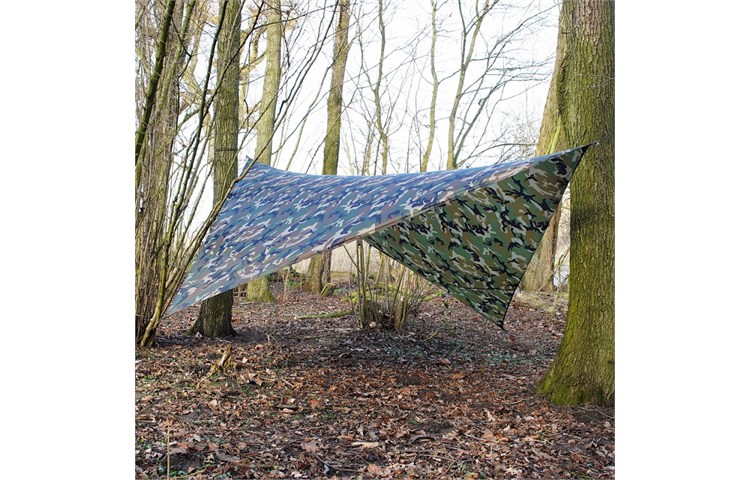  TF-2215 Tarp 3×3 m Rip-Stop – Telone con Custodia MOLLE Woodland 