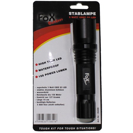 torcia stablampe medien fox stock 3pz