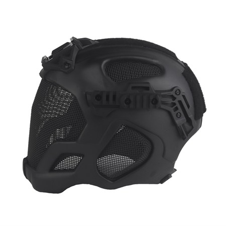Elmetto Tattico WOSPORT W23 con Rete Metallica – Nero  in Equipaggiamento