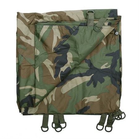TF-2215 Tarp 3×3 m Rip-Stop – Telone con Custodia MOLLE Woodland  in Equipaggiamento