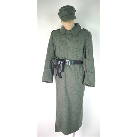  Cappotto Cappello Fondina Cinturone Esercito Tedesco WWII Wehrmacht  in Reenactment