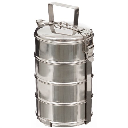Porta Pranzo in Acciaio Inox 4 Pezzi