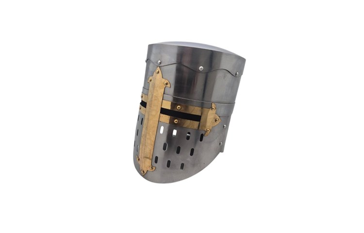  Elmo Medievale Pentolare con Croce – Replica Storica 